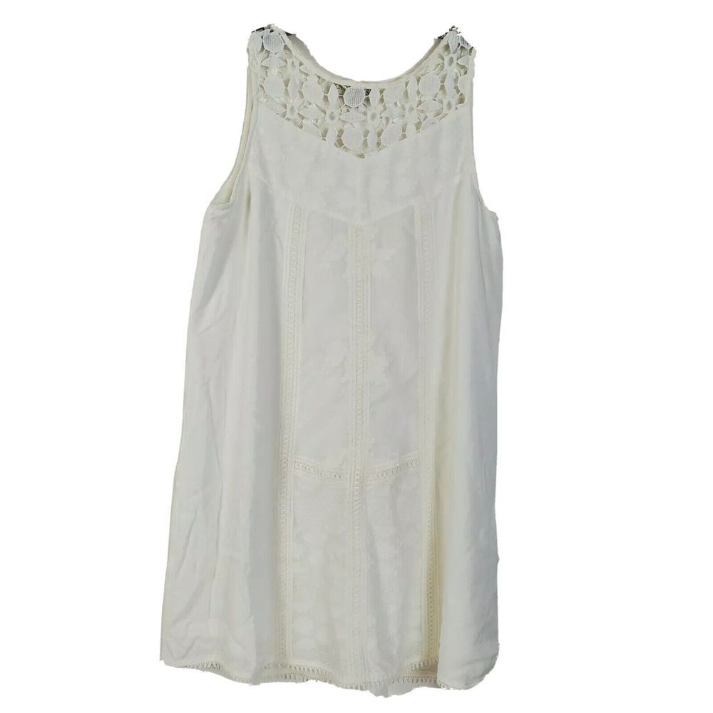 Knox Rose Women's‎ White Lace Neckline Shift A-Line Dress Size XS